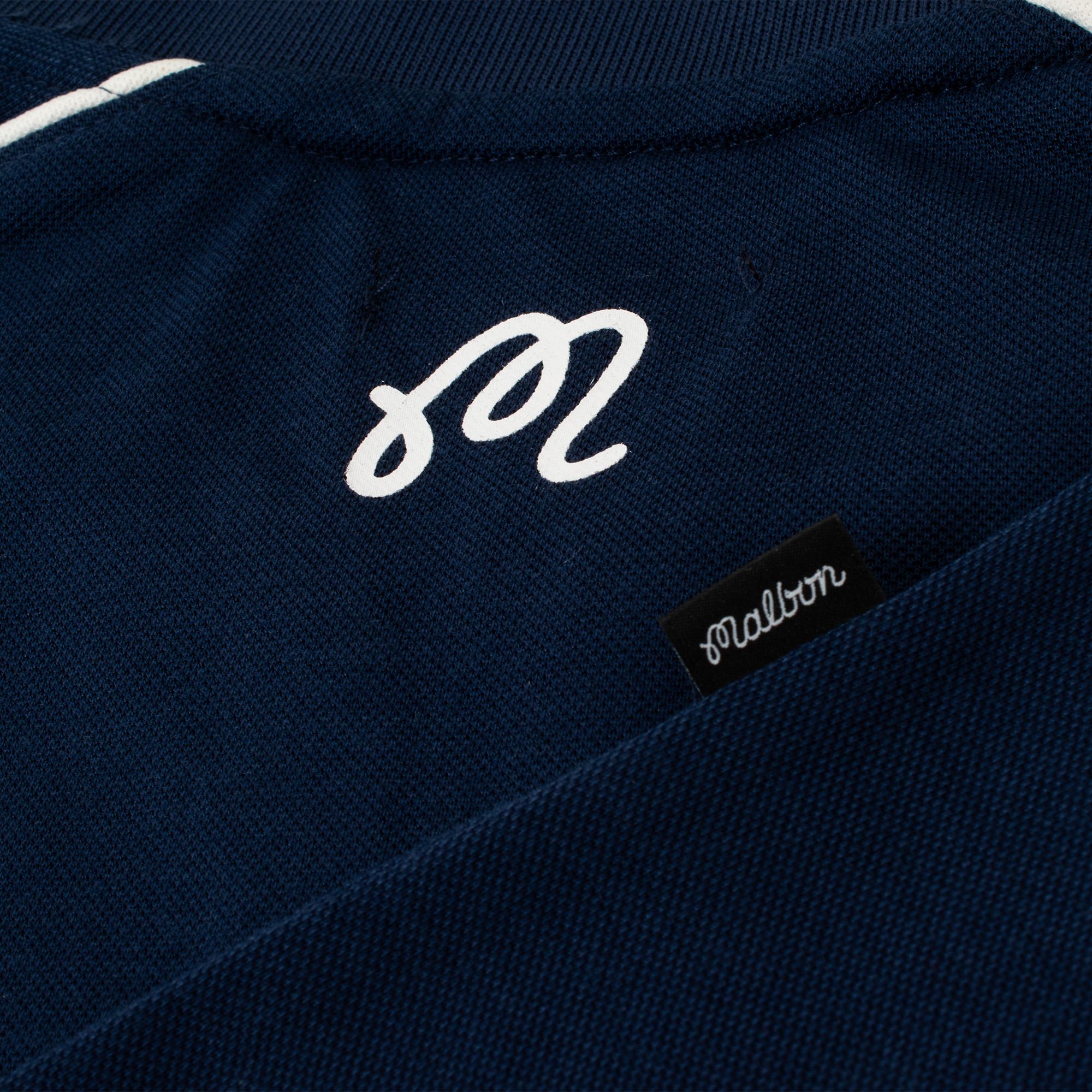 Malbon Golf Cooper Bucket Blade Collar Polo Shirt Navy